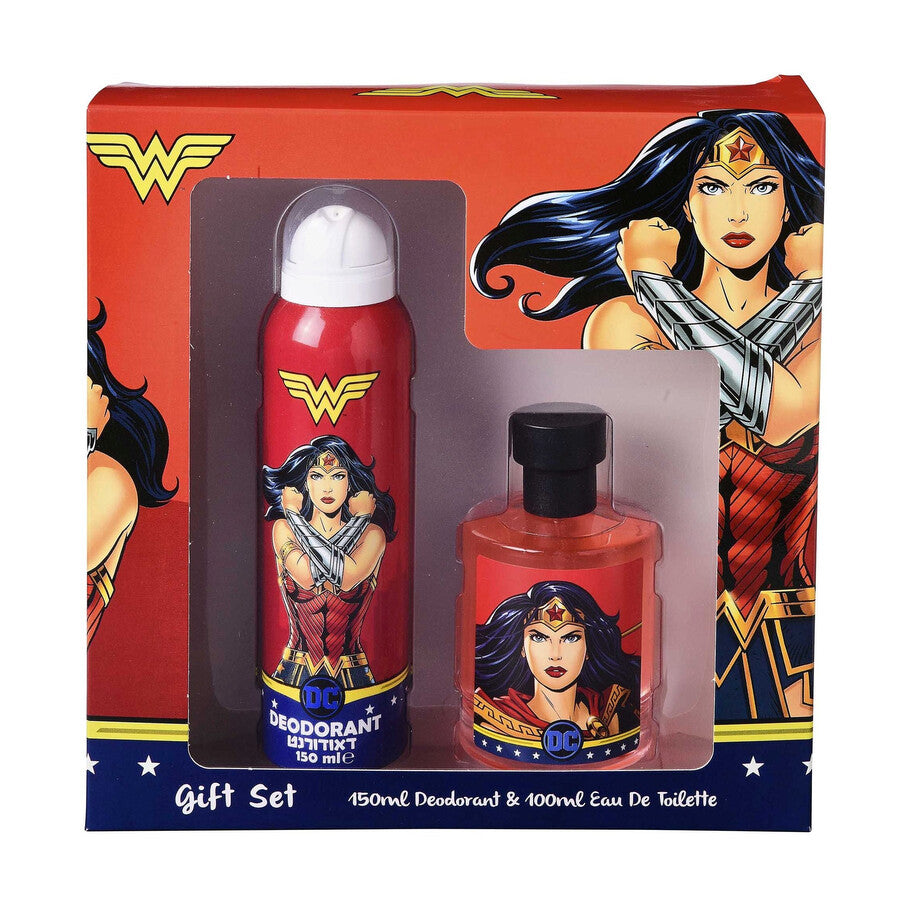 DC WONDER WOMAN 3.4 OZ/100ML KIDS EDT + 5.0 OZ/150ML DEODORANT SPRAY CARTON BOX GIFT SET