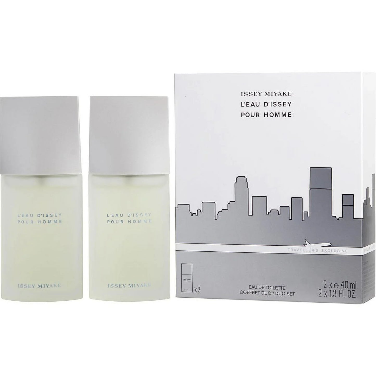 ISSEY MIYAKE LEAU DISSEY 2 X 1.4 OZ/40ML MEN'S EAU DE TOILETTE TRAVELERS EXCLUSIVE DUO GIFT SET
