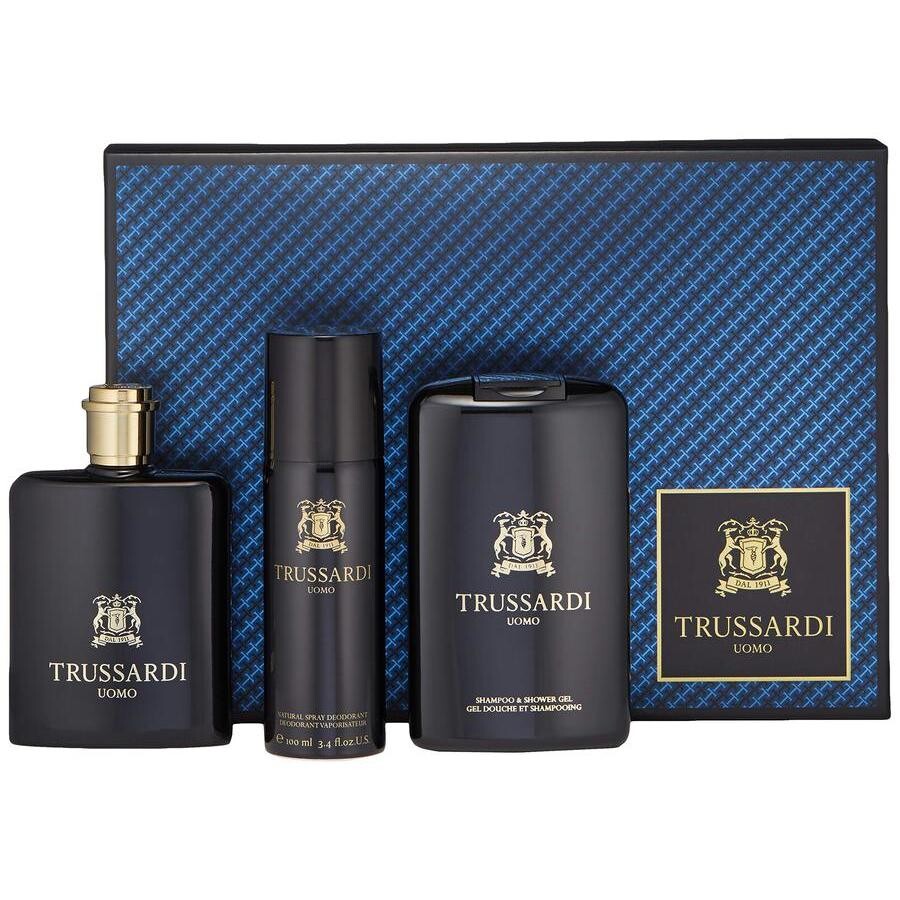 TRUSSARDI OUMO MEN'S 3PC GIFT SET 100ML EAU DE TOILETTE + 100ML SHOWER GEL + 100ML DEODORANT