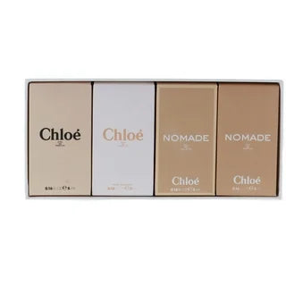 CHLOE NOMAD 0.16 OZ/4.73ML EAU DE TOILETTE + NOMAD 0.16 OZ/4.73ML EAU DE PARFUM + ROSE TANGERINE 0.16 OZ/4.73ML EAU DE TOILETTE + CHLOE 0.16 OZ/4.73ML EAU DE TOILETTE WOMEN'S MINI GIFT SET